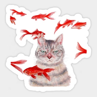 angry cat Sticker